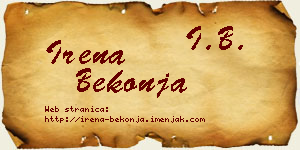 Irena Bekonja vizit kartica